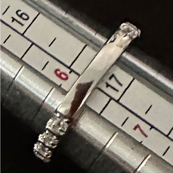 GET ENGAGED Classy Sterling Silver Square Cut CZ Ring w/Sm Round Stones SZ 6 - Picture 11 of 12